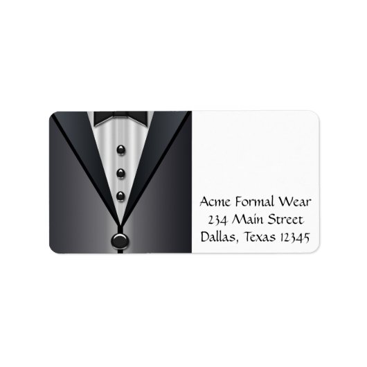 Tuxedo Zwart & Witte Adreslabels Etiket (Voorkant)