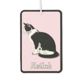 Tuxedo zwart-witte kat gepersonaliseerd luchtverfrisser (Voorkant)