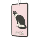 Tuxedo zwart-witte kat gepersonaliseerd luchtverfrisser (Links)