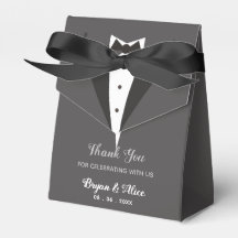 Tuxedo (Zwarte Bow) Wedding Favor Boxes