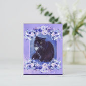 Tuxedo zwarte en witte kattenkunst van Renee Lavoi Briefkaart (Staand voorkant)
