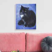 Tuxedo zwarte en witte kattenkunst van Renee Lavoi Canvas Afdruk (Insitu (Woonkamer))