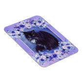 Tuxedo zwarte en witte kattenkunst van Renee Lavoi Magneet (Rechterzijde)