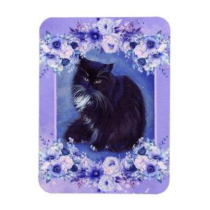 Tuxedo zwarte en witte kattenkunst van Renee Lavoi Magneet