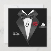Tuxedo Zwarte Tafel Nummer Zitplaatskaart Kaart (Achterkant)