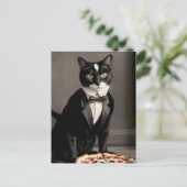 tuxedokat en pizza briefkaart (Staand voorkant)
