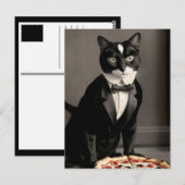 tuxedokat en pizza briefkaart (Voorkant / Achterkant)