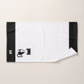 Tuxedokat & Monogram op Zwart & Wit Bad Handdoek (Handdoek)