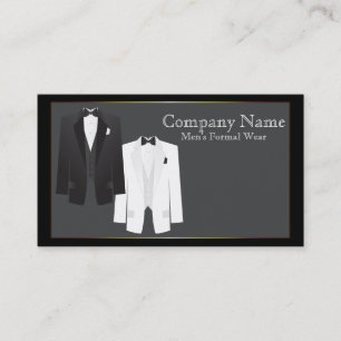 Tuxedo's Heren Formal Wear Zakelijke Kaart Visitekaartje