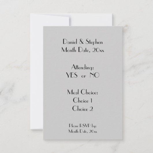 Tuxedo's RSVP Kaart (Achterkant)