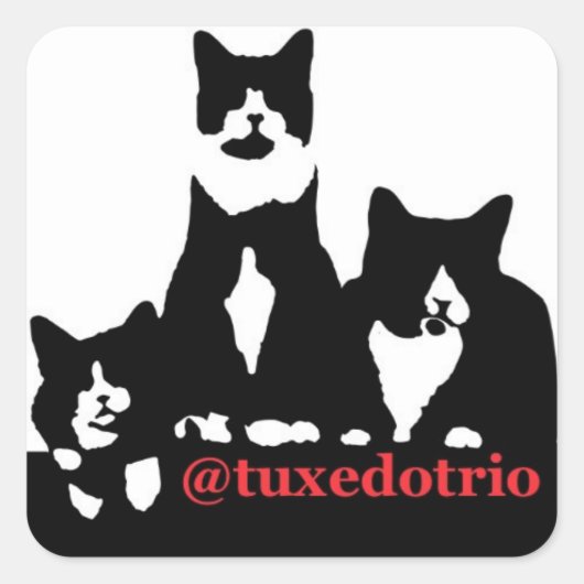 TuxedoTrio Square Vierkante Sticker (Voorkant)
