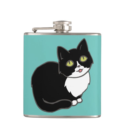 Tuxie Tuxedo Kat Heupfles (Voorkant)