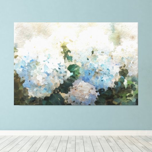 *~* TV2 Blauw Roze Hydrangea Canvas Print (Insitu (Houten vloer))