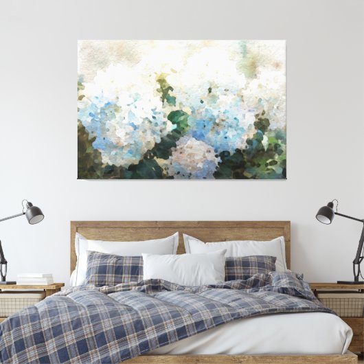 *~* TV2 Blauw Roze Hydrangea Canvas Print (Insitu (Slaapkamer))