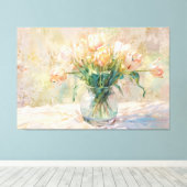 *~* TV2 Blush TULPEN Uitgerekt Canvas Print (Insitu (Houten vloer))