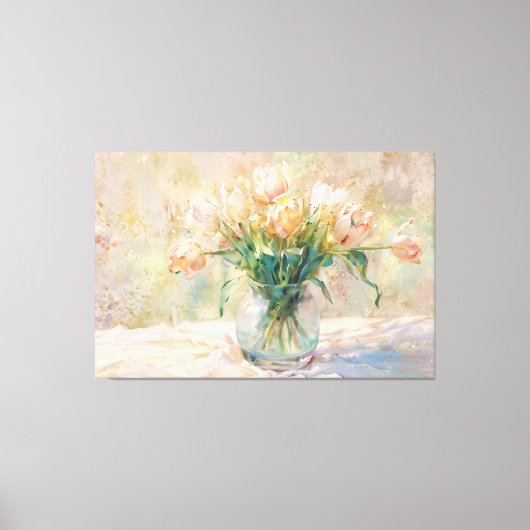*~* TV2 Blush TULPEN Uitgerekt Canvas Print (Voorkant)