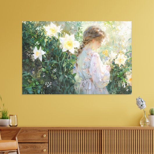 *~* TV2 Fantasie Daffodils Uitgerekte Canvas Print (Insitu (Woonkamer))