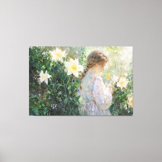 *~* TV2 Fantasie Daffodils Uitgerekte Canvas Print (Voorkant)