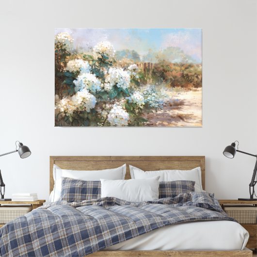 *~* TV2 Kunst Strand Hydrangea Canvas Print (Insitu (Slaapkamer))