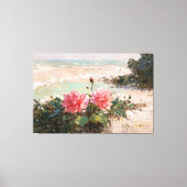 *~* TV2 Roze Strand Rozen Stretched Canvas Print (Voorkant)