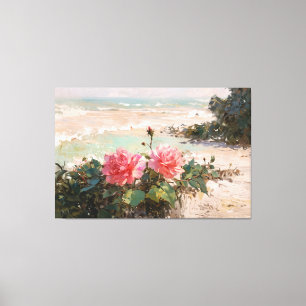 *~* TV2 Roze Strand Rozen Stretched Canvas Print