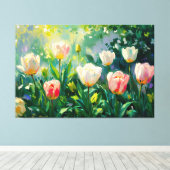 *~* TV2 Spring TULPEN Uitgerekt Canvas Print (Insitu (Houten vloer))
