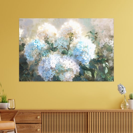 *~* TV2 Zacht Blauw Hydrangea Canvas Print (Insitu (Woonkamer))