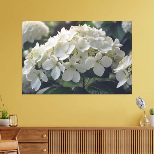 *~* TV2 Zachte Hydrangea Uitgerekte Canvas Print (Insitu (Woonkamer))