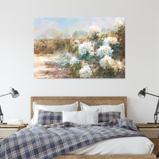 *~* TV2 Zandstrand Hydrangea kunst Canvas Print (Insitu (Slaapkamer))
