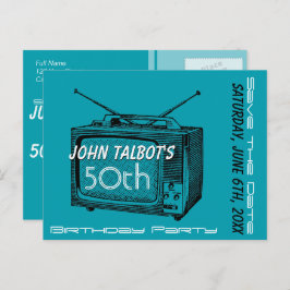  tv 50e verjaardag Bewaar de datum Aankondigingskaart