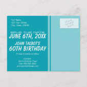  tv 60e verjaardag Bewaar de datum Aankondigingskaart (Achterkant)