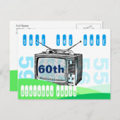 TV 60e Verjaardag Save the date briefkaart (Voorkant / Achterkant)