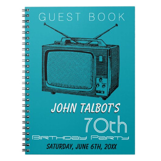 tv 70e Birthday Party Guest Book Notitieboek (Voorkant)
