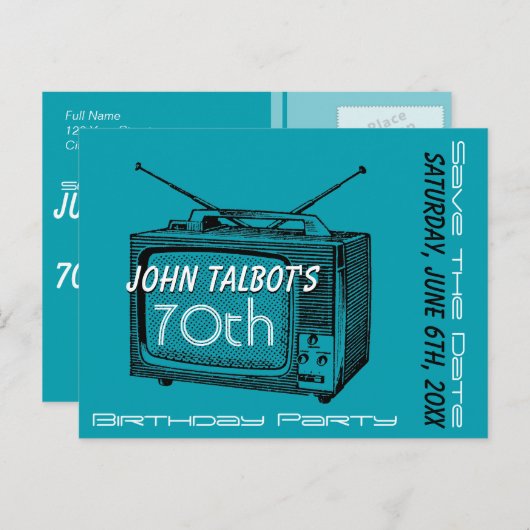  tv 70e verjaardag Bewaar de datum Aankondigingskaart (Voorkant / Achterkant)