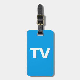 TV-Bagagelabel met lederen riem Bagagelabel