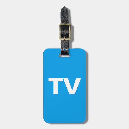 TV-Bagagelabel met lederen riem Bagagelabel (Voorkant verticaal)