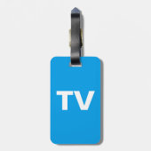 TV-Bagagelabel met lederen riem Bagagelabel (Achterkant verticaal)