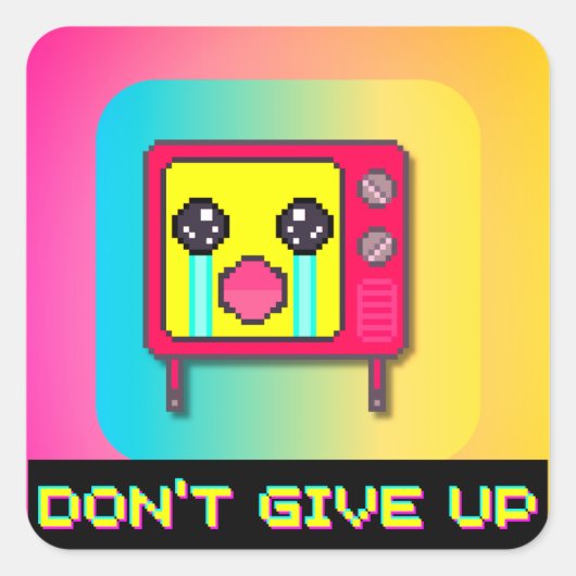 TV Cry Vierkante Sticker (Voorkant)
