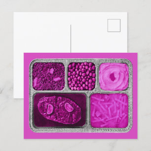 Tv-diner retro in roze briefkaart
