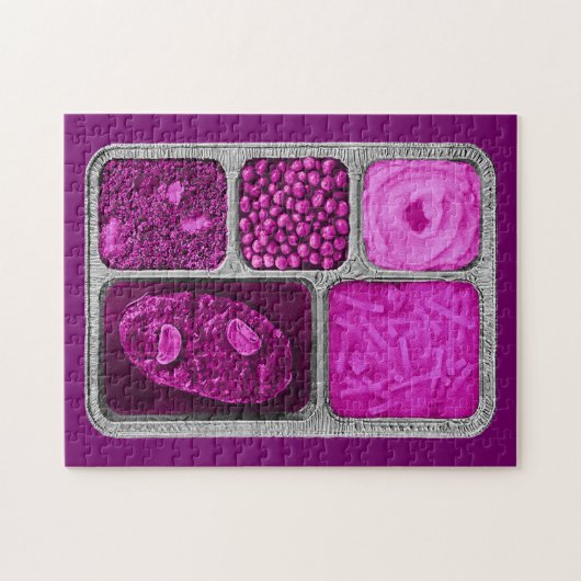 Tv-diner retro in roze legpuzzel (Horizontaal)