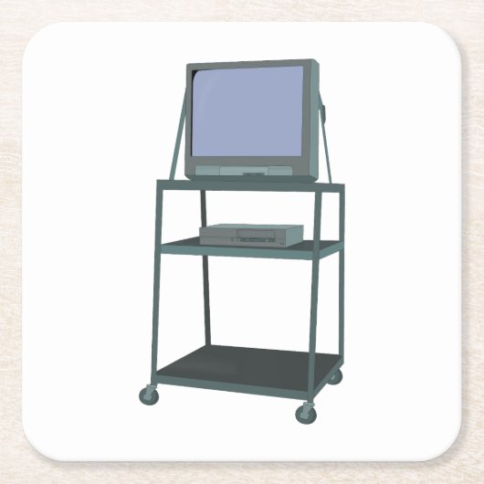 TV- en videokaart Classroom 80s 90s Funny School Kartonnen Onderzetters (Voorkant)