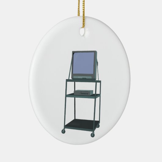 TV- en videokaart Classroom 80s 90s Funny School Keramisch Ornament (Rechts)