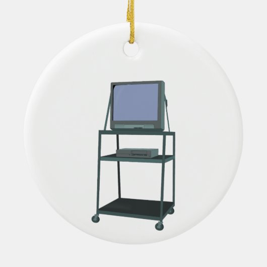 TV- en videokaart Classroom 80s 90s Funny School Keramisch Ornament (Achterkant)