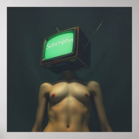 Tv-hoofd: abonneren op chaos poster (Voorkant)