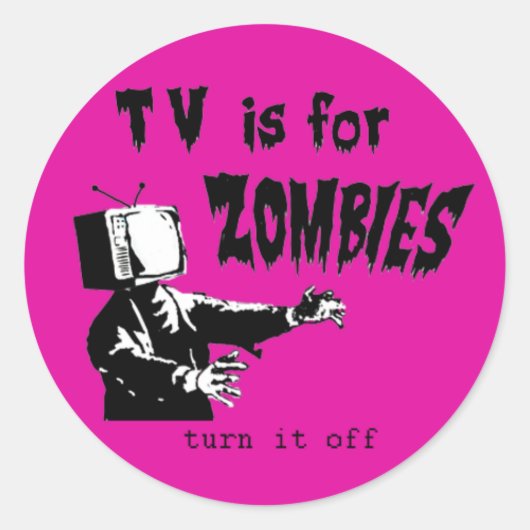 TV is voor zombies Ronde Sticker (Voorkant)