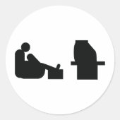 Tv kijken ronde sticker (Voorkant)