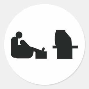 Tv kijken ronde sticker