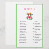 TV Koppel Matchen Tropische Bruiloft Borrel Briefpapier (Voorkant / Achterkant)