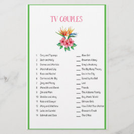 TV Koppel Overeenkomen Tropische Bruids Shower Briefpapier