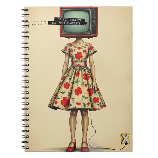 TV Lady Portrait Notebook Notitieboek (Voorkant)